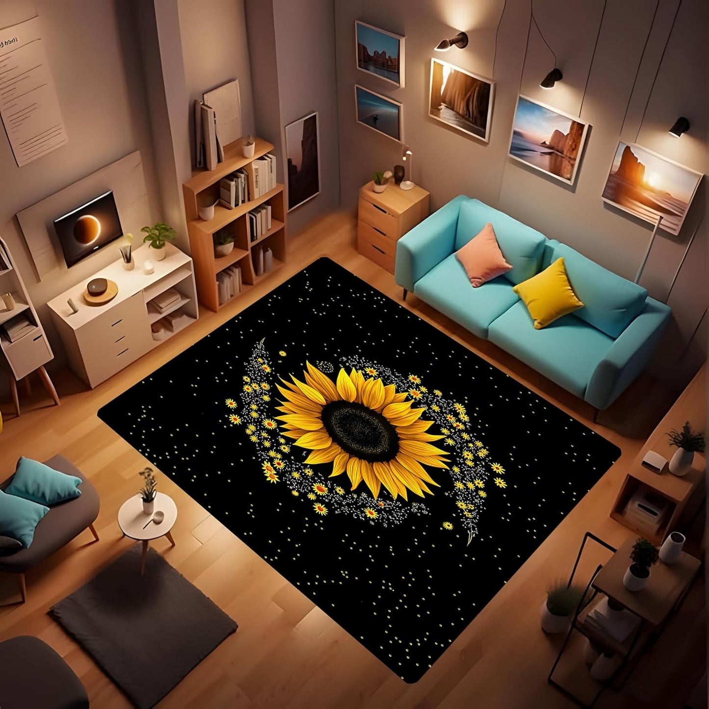 Butterfly Carpet Area Rug - Lovely Butterflies Printed Carpets for Kids Butterfly Theme Living Room Indoor Bedroom Decor Soft Polyester Yoga Mat 2'x3'