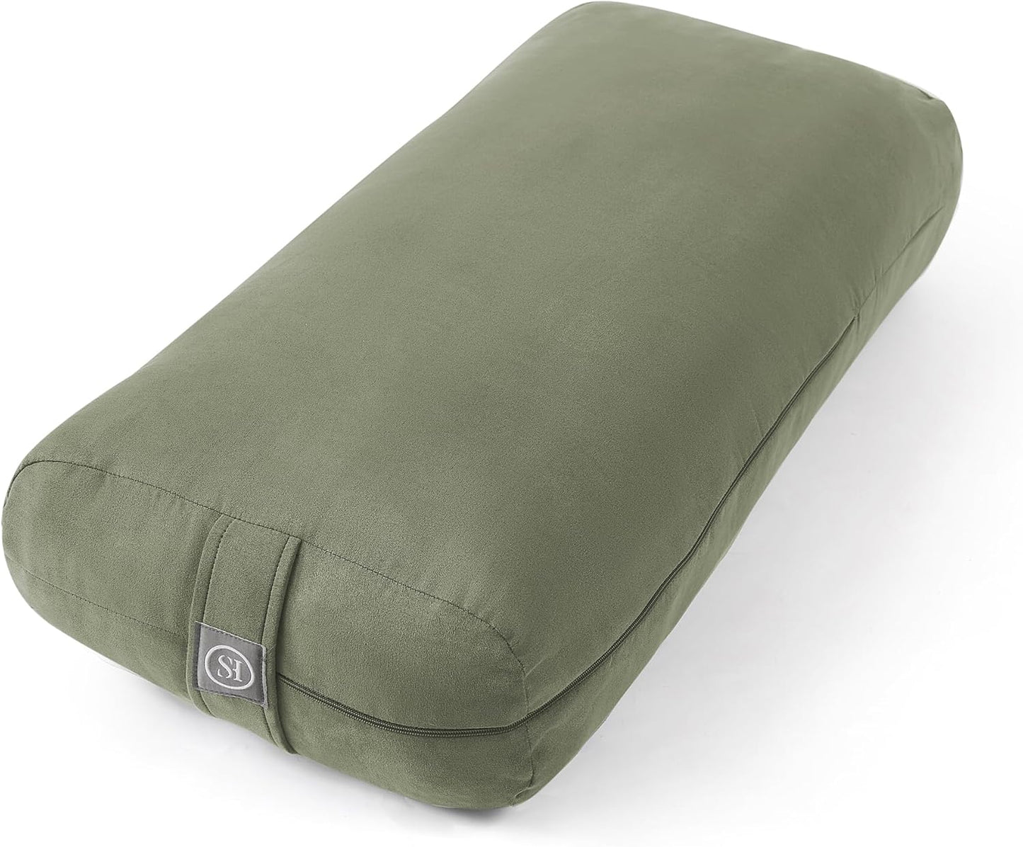 Meditation Cushion Bolster Pillow for Restorative Yoga – Supportive Cushion for Meditation, Pilates, and Relaxation – Filled with Buckwheat Hulls - Removable Cover