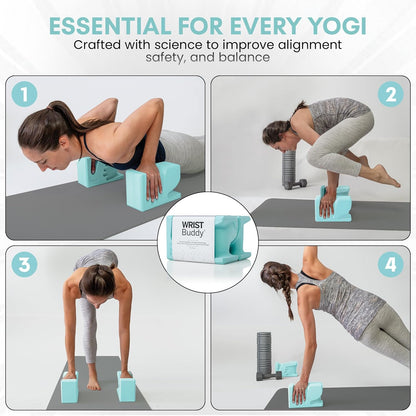 WRISTBuddy® Yoga Blocks 2-Pack (Left + Right) — Ergonomic, Hand-Shaped EVA Blocks for Wrist Relief & Better Grip | Doctor-Designed Support for Yoga, Pilates, Handstands, Push-Ups & Rehab