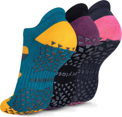 Hylaea Unisex Non Slip Socks with Grip for Yoga, Hospital, Pilates, Barre | Ankle, Cushioned