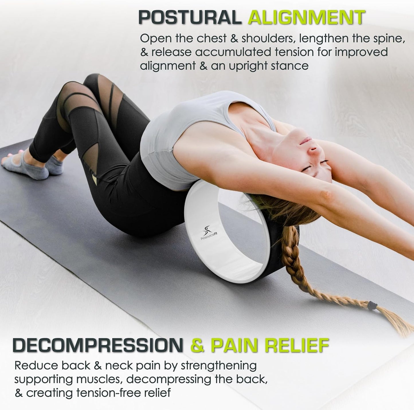 ProsourceFit Yoga Wheel Prop 12” for Improving Yoga Poses, Backbends, Flexibility, Balance, Stretching, Relaxation