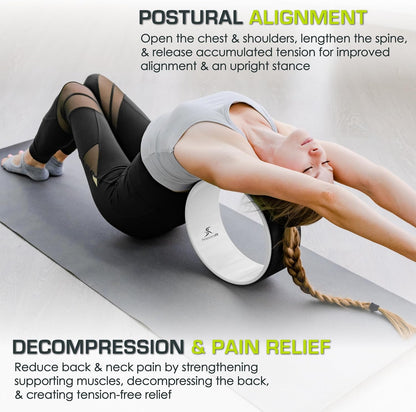 ProsourceFit Yoga Wheel Prop 12” for Improving Yoga Poses, Backbends, Flexibility, Balance, Stretching, Relaxation