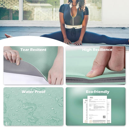 UMINEUX Yoga Mat Extra Thick 1/3'' & 2/5" Non Slip Yoga Mats for Women Eco Friendly TPE Fitness Exercise Mat with Carrying Sling & Storage Bag