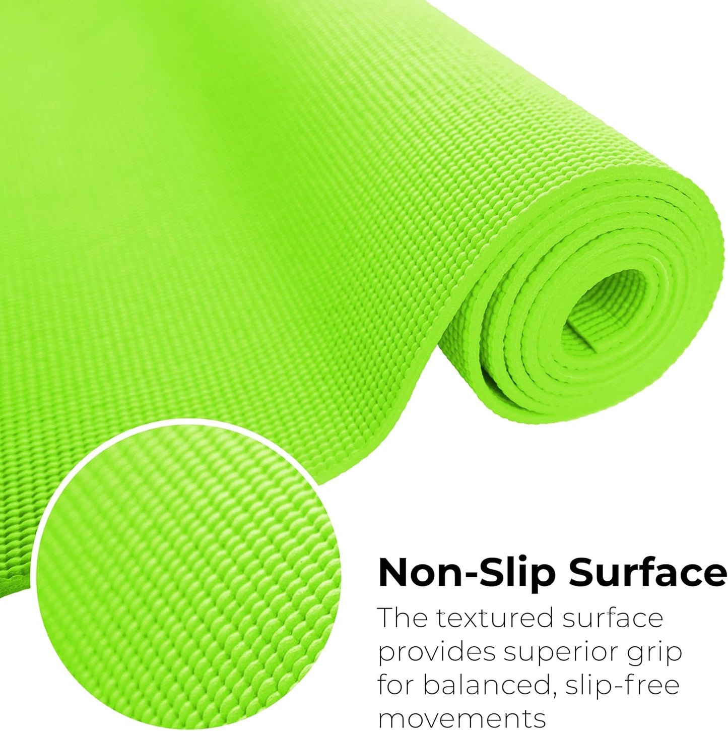 10-Pack Yoga Mat, 68" x 24" Non Slip Exercise Mat, 4mm Thick Gym Mat for Fitness and Stretching, Bulk Non Toxic Yoga Mats for Schools and Studios