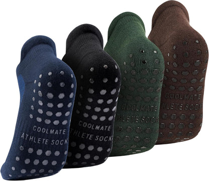 COOLMATE Mens Grip Socks Men Non Slip Size 6-10-13-14, Non Slip Pilates Yoga Socks for Men with Grips, Gifts for Men