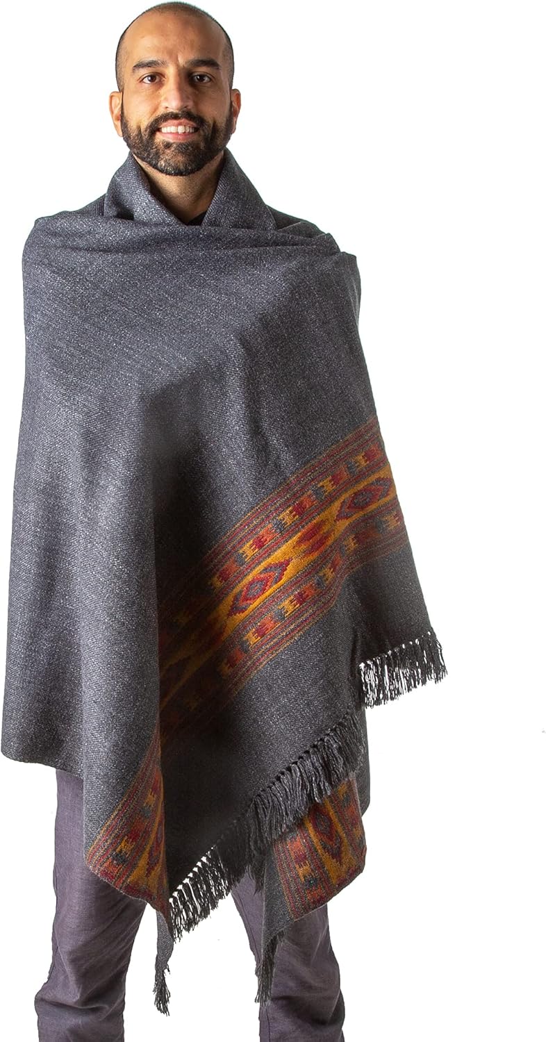 Meditation Shawl or Blanket, Exotic Shawl/Wrap, Oversize Scarf or Stole. Unisex