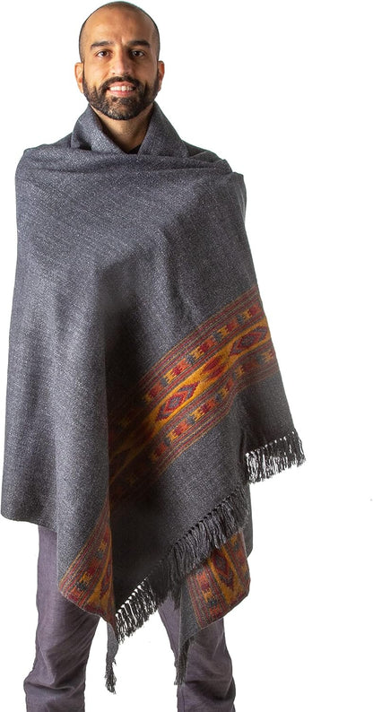 Meditation Shawl or Blanket, Exotic Shawl/Wrap, Oversize Scarf or Stole. Unisex
