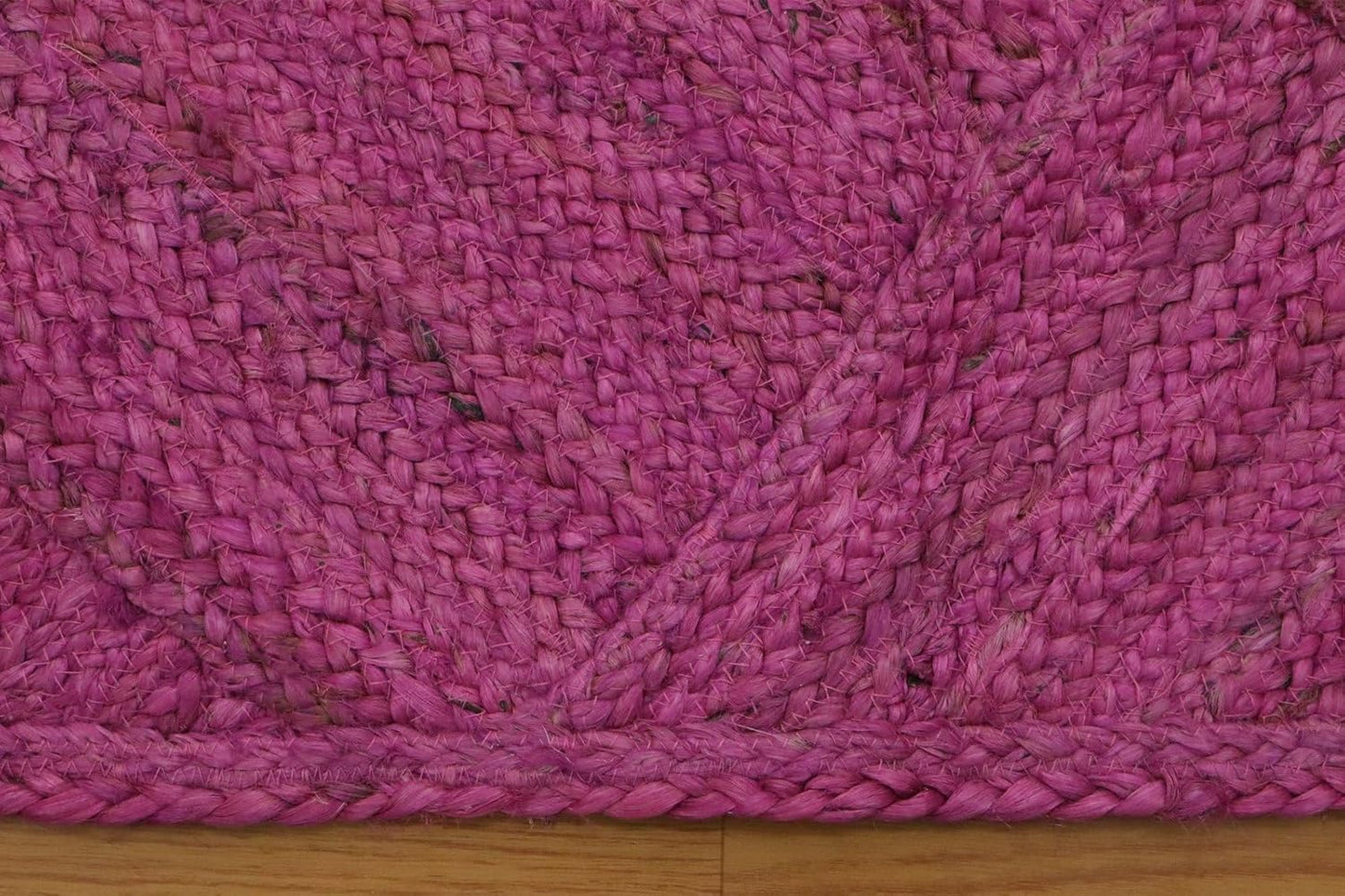Hand Braided Jute 4 Ft Square Kilim Rug Flatweave Pink Geometric Pattern Jute Sisal Rug, Thick 0.27 Inch Indoor Outdoor Carpet for Kitchen, Bedside, Yoga Mat - Colors C
