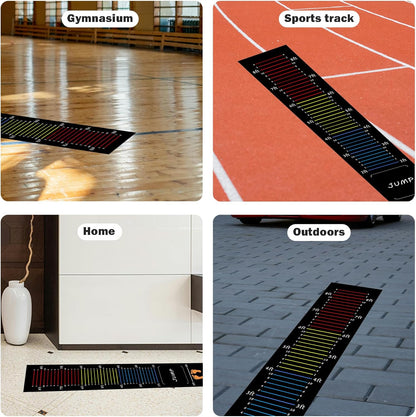 Long Standing Jump Mat Non-Slip Broad Measurement Jumping Rope Pad Foldable Yoga Mat for Gym, Outdoor Exercise, Home Workout