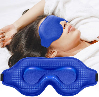 Sleep Eye Mask for Men Women, Sleeping Mask for Side Sleeper, Travel Blackout Night Blindfold Eye Shade Cover with Adjustable Strap (Black)