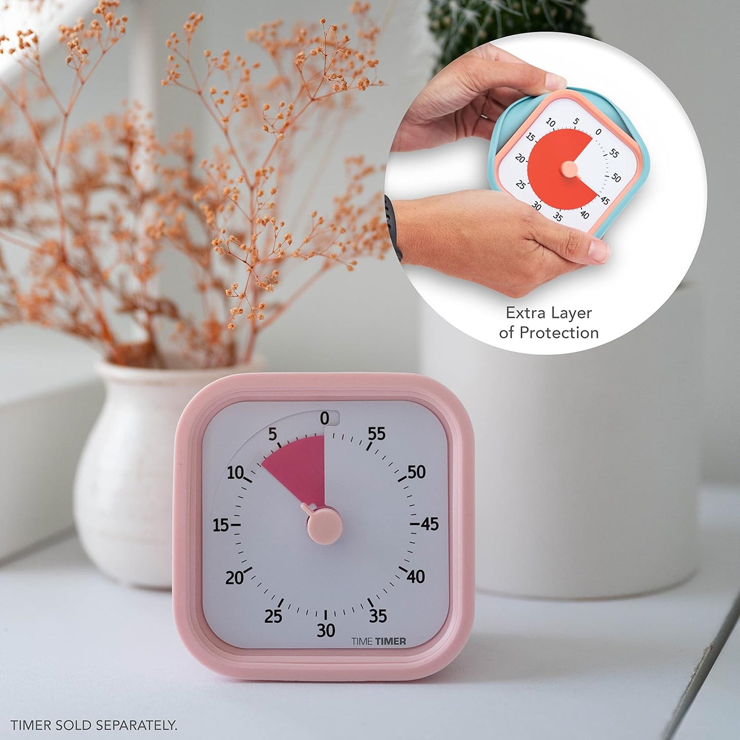 TIME TIMER Home MOD – 60-Minute Visual Timer, Home Edition, Silent Operation, for Homeschool Supplies, Study, Office & Meetings (Fern Green)