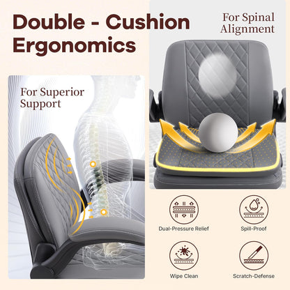 AreShark Cross Legged Office Chair,ADHD Criss Cross Desk Chair with Wheels & Stretchable Rotating Footrest,Height Adjustable Wide Yoga Kneeling Meditation Chair with Flip-up Armrests Back Support
