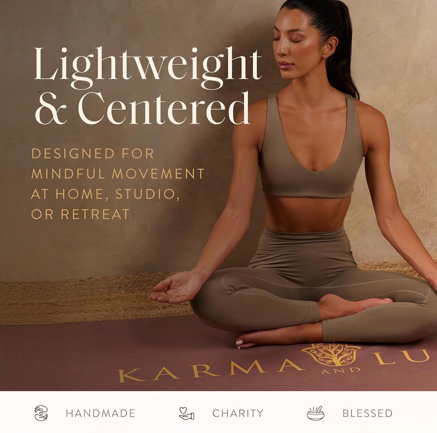 KARMA AND LUCK Radiant Protection Yoga Towel, Absorbent, Non-Slip Hot Yoga Mat Towel, Silicone Grip & Soft Terry Suede for Spiritual Energy Shield & Clarity, 26” x 72”