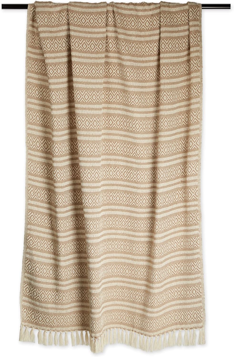 DII Global Diamond Stripe Woven Throw, 50x60-Inch, Mineral