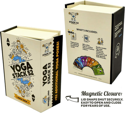 Stack 52 Yoga Exercise Cards: Designed by Certified Yoga Instructor. Video Instructions Included. Beginner to Advanced Poses and Asana Workout Games. Improve Fitness and Flexibility. (Base Deck)