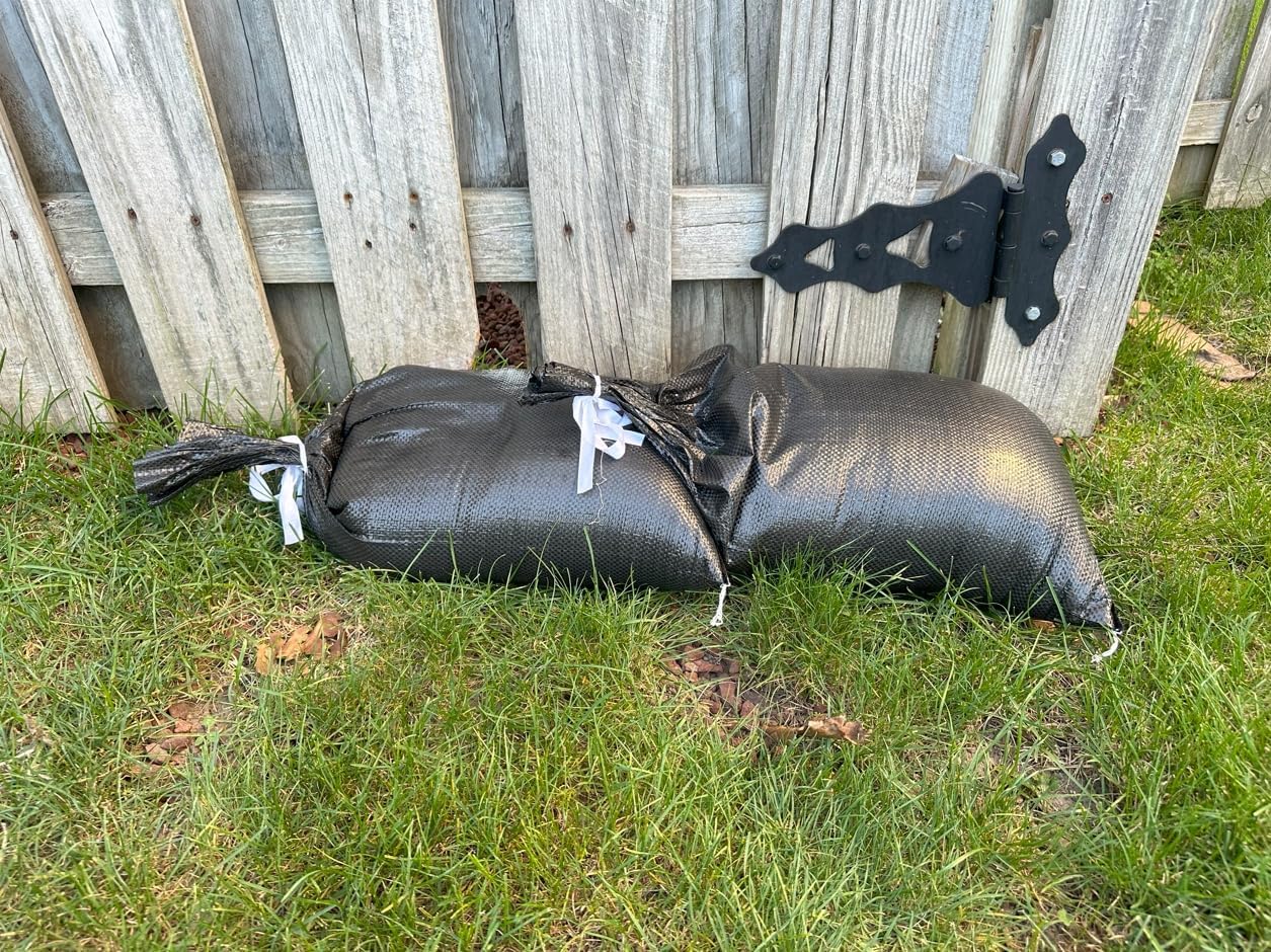 Empty Sandbags for Hurricane Flooding - UV Protected, Military Grade, 14" x 26" with Ties, Holds 50 lbs for Flood Protection – Pack of 10 Bags