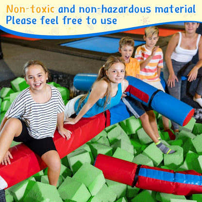 Treela Foam Pit Blocks, Foam Gym Cubes, 4 x 4 x 4 in Protective Trampoline Padding for Gymnastics, Parkour Courses, Trampoline Arenas, BMX