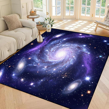 5'x7' Galaxy Rug Bedroom Living Room Gaming Area Rugs Nebula Throw Rugs Yoga Floor Mat Carpet,63"x83"