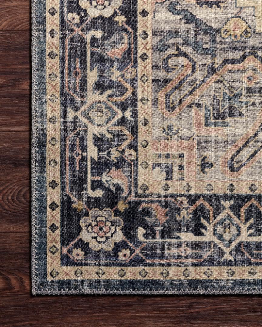 Loloi Hathaway Collection HTH-06 Blush/Multi 2'-6" x 7'-6", .25" Thick, Runner Rug, Soft, Durable, Printed, Modern, Low Pile, Non-Shedding, Easy Clean, Living Room Rug