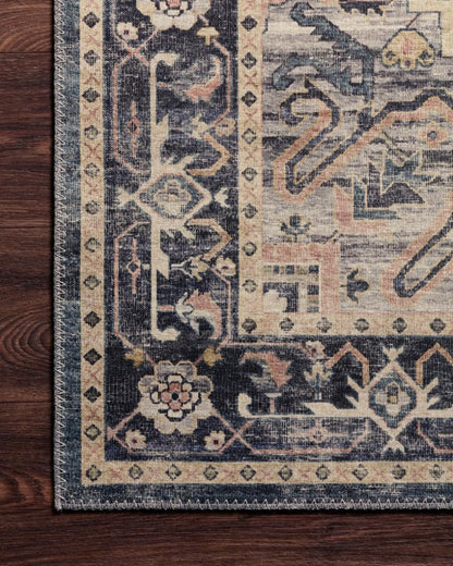 Loloi Hathaway Collection HTH-06 Blush/Multi 2'-6" x 7'-6", .25" Thick, Runner Rug, Soft, Durable, Printed, Modern, Low Pile, Non-Shedding, Easy Clean, Living Room Rug