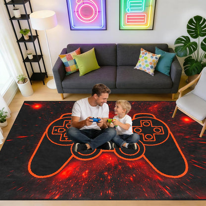 Game Controller Rugs for Bedroom Boys Living Room Gamer Gamepad Red Carpets Floor Mat Player Indoor Mats Gaming Art Design Home Decor Crystal Doormat Yoga Mats 3'x5'