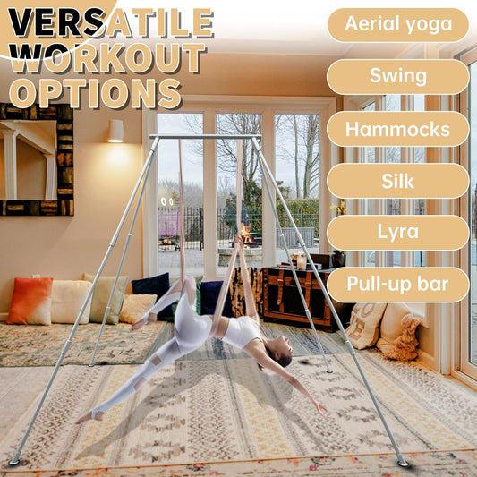 HECASA 8.1 FT Aerial Yoga Stand 550lbs Max Capacity for Indoor and Outdoor Fitness Bodybuilding Height Adjustable for Yoga Frame