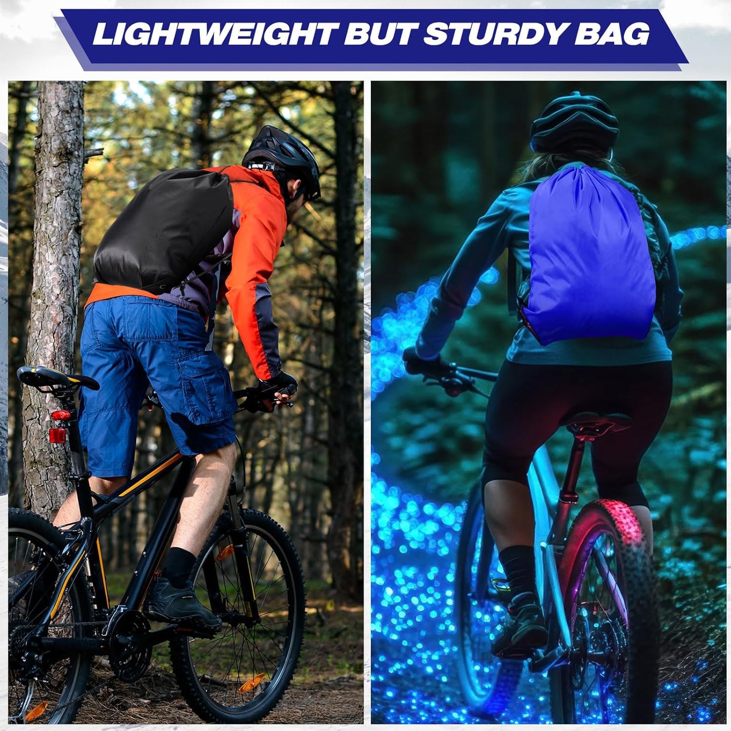 Shappy Drawstring Backpack Bulk Sports Gym Cinch Bag Polyester String Bag for Men Women(10 Colors,100 Pcs)