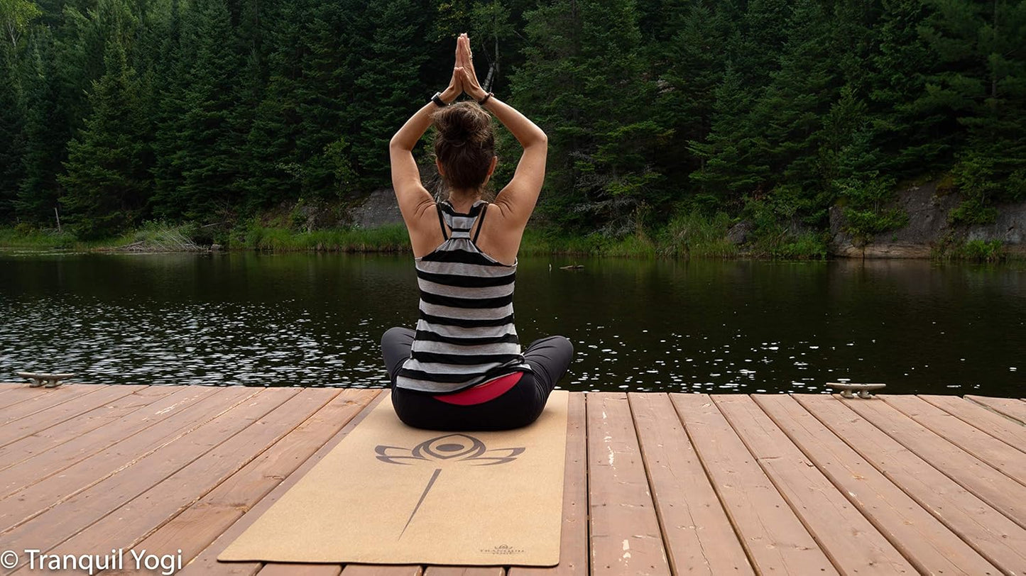 Natural Yoga and Exercise Mat - Excellent Grip and Joint Protection, Includes Carry Strap.