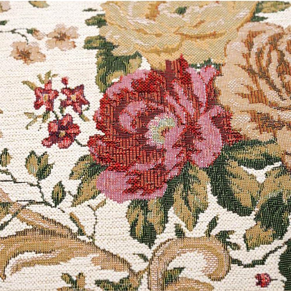 UKELER Royal Jacquard Floral Rose Rug Soft Yoga Mat Rustic Shabby Home Decorative Floor Rugs Round 3'x3'