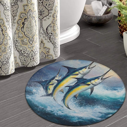 Room Sofa Yoga Soft Round Carpet, Home Decor Non Slip Kitchen Office Circle Rug, Machine Washable Modern Round Area Rug Beach Turtles, 60inch