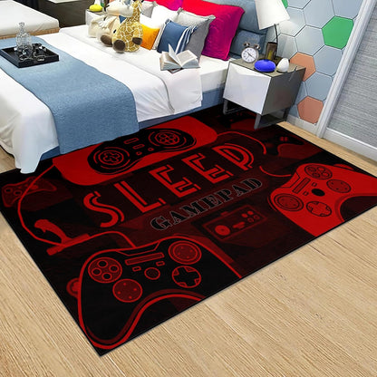Game Controller Rugs for Bedroom Boys Living Room Gamer Gamepad Red Carpets Floor Mat Player Indoor Mats Gaming Art Design Home Decor Crystal Doormat Yoga Mats 3'x5'