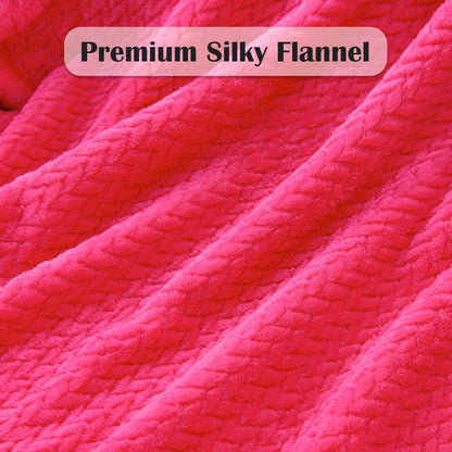 NEWCOSPLAY Super Soft Throw Blanket Light Purple Premium Silky Flannel Fleece Leaves Pattern Lightweight Bed Blanket All Season Use (Light Purple, Throw(50"x60")) - Colors B