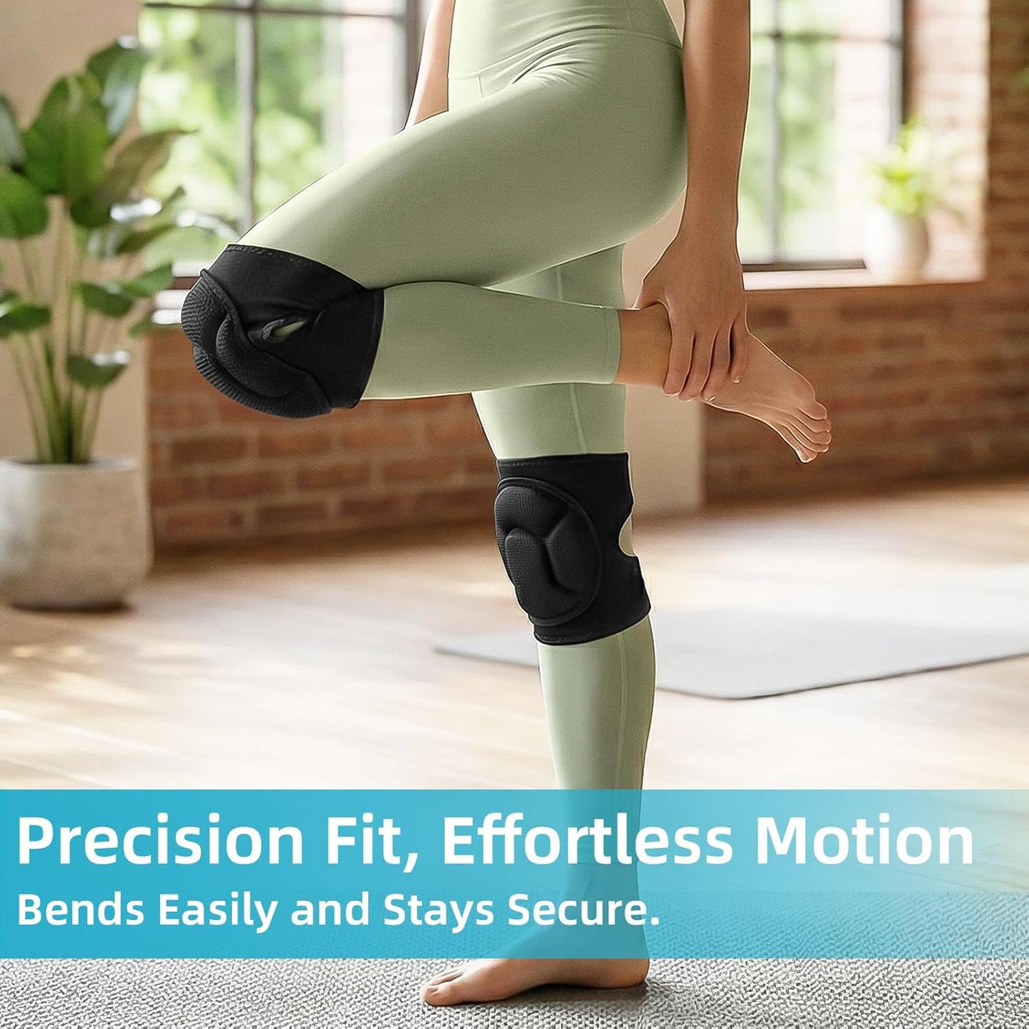 Knee Pads for Cleaning Floors & Gardening, One Size L Fits Most with Adjustable Straps, Soft EVA Foam Cleaning Knee Pads for Women & Men, Non-Slip Kneepads for Housework, Gardening, Yard & Flooring (1 Pair)