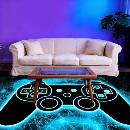 Video Game Rug - Gaming Themed Rug Gamepad Controller Area Rugs for Bedroom Gaming Carpet for Boys Game Carpet for Playrooms Bedroom Doormat Yoga Mats