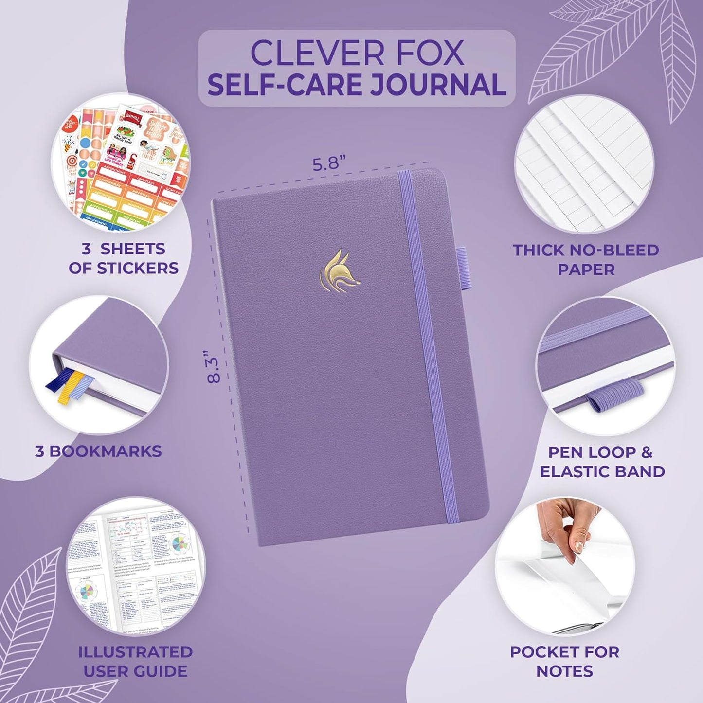 Clever Fox Self-Care Journal – Daily Reflection Notebook – Mental Health & Personal Development Planner, Meditation & Mood Log, A5 (Turquoise)
