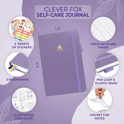 Clever Fox Self-Care Journal – Daily Reflection Notebook – Mental Health & Personal Development Planner, Meditation & Mood Log, A5 (Turquoise)