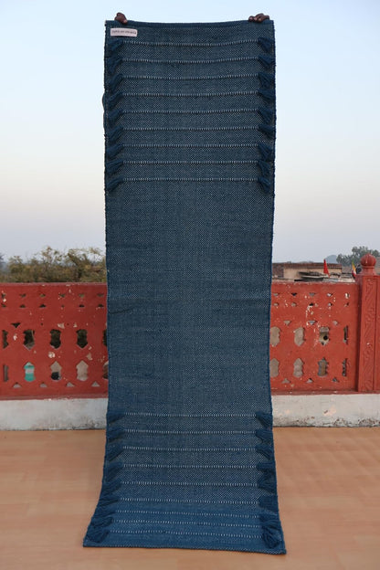 Jaipur Art & Rugs Cotton Yoga Rug - Eco-Friendly Hand-Woven Thick Mat (24”x72”x5mm) for Everyday Fitness at Home - Comfortable & Extra-Long - Colors B