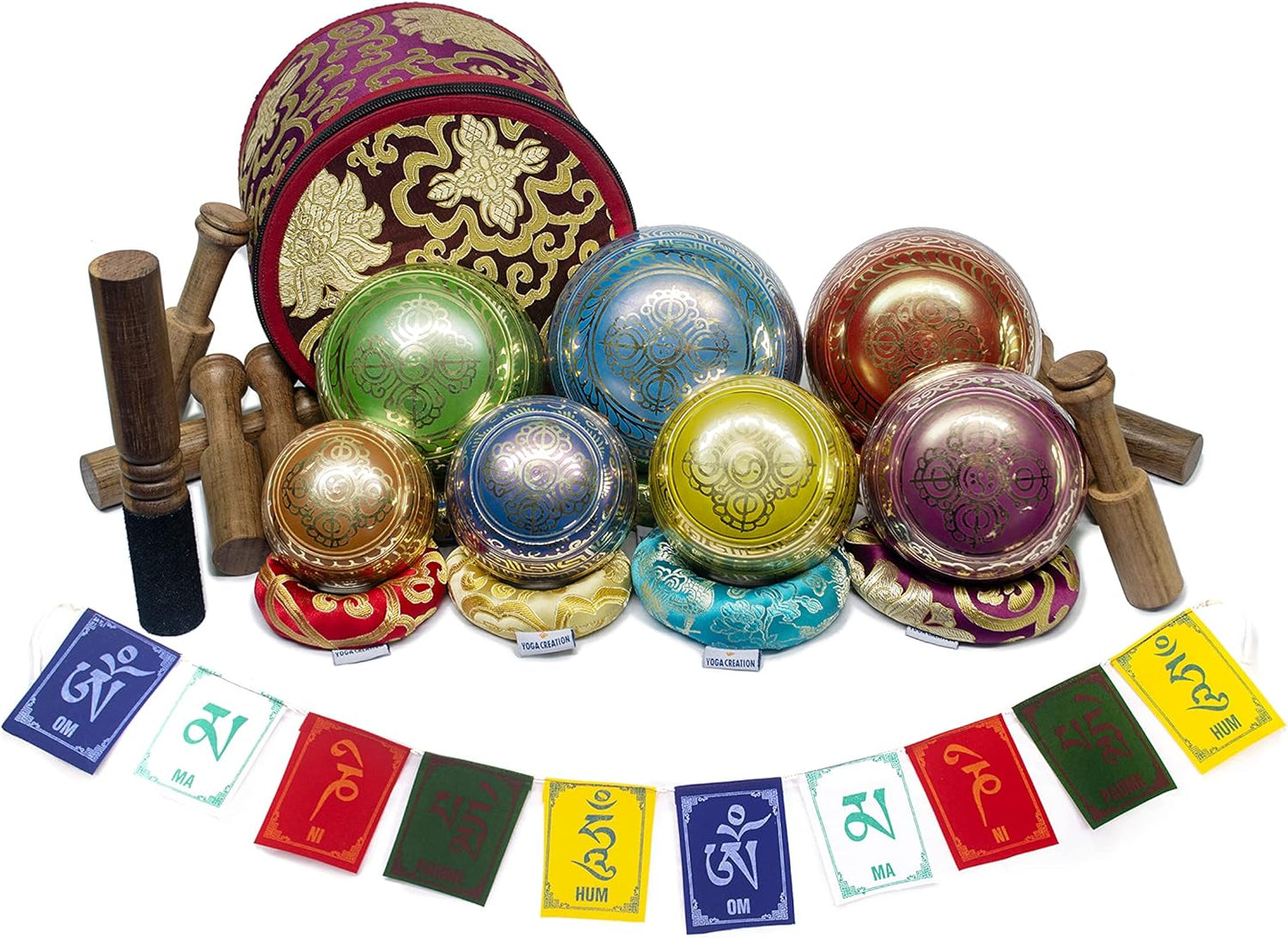 ESK Chakra Healing Tibetan Singing Bowl Set of 7 for Meditation- Himalayan Singing bowls, ESK 11