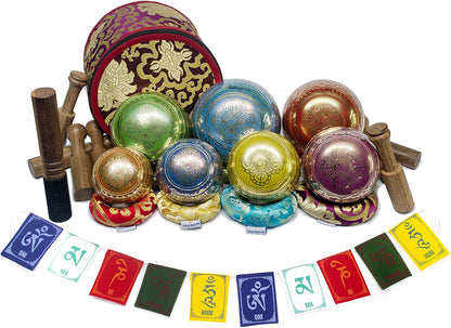 ESK Chakra Healing Tibetan Singing Bowl Set of 7 for Meditation- Himalayan Singing bowls, ESK 11