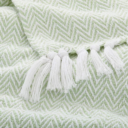 Americanflat 50x60 Throw Blanket - Soft and Breathable Cotton Throw Blanket for Couch, Bed, Chair - Decorative Blankets Perfect for Home or Outdoor Use - Navy Blue and White Double Diamond Design