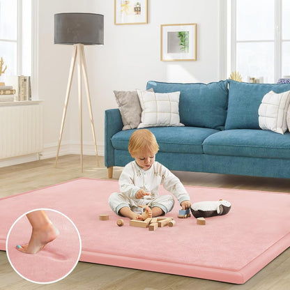 Baby Play Mat for Floor Nursery Rug Muscle Mat Area Rug Playroom Rug 79"x110" Playpen Mat Memory Foam 1.3" Thick Crawling Mat For Babies,Toddlers, Infants, Kids,Grey