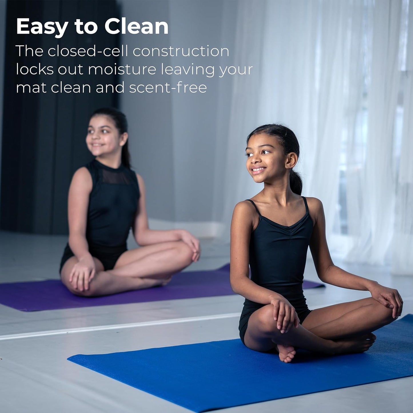 Kids Yoga Mats, 60" x 24" Exercise Mats, 4mm Non Slip Yoga Mat for Boys and Girls, Easy to Clean Kid's Workout Mat, 10 Pack