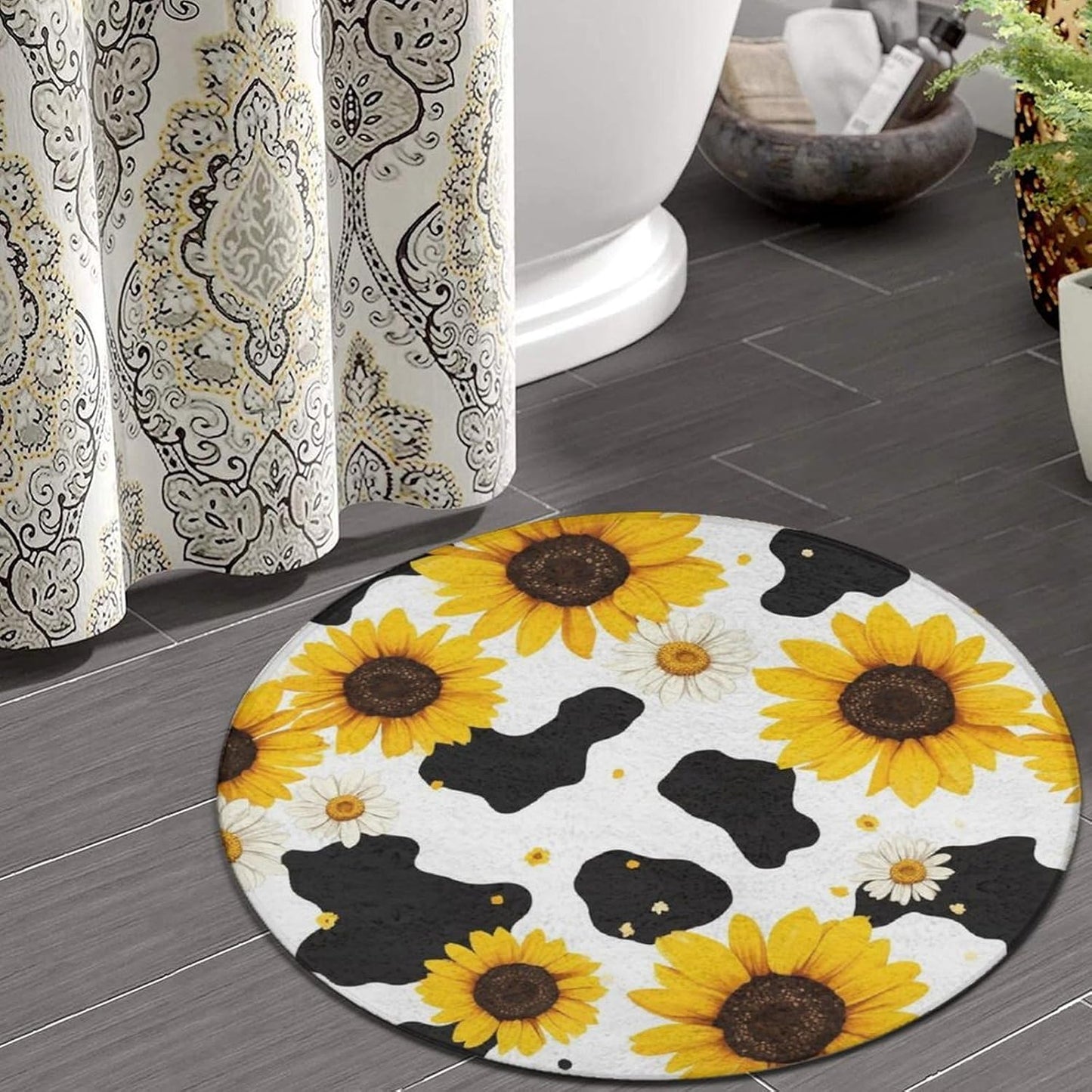 Room Sofa Yoga Soft Round Carpet, Home Decor Non Slip Kitchen Office Circle Rug, Machine Washable Modern Round Area Rug Beach Turtles, 60inch