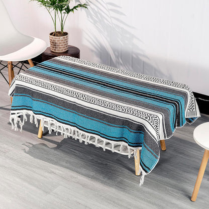 Airooglee 69" L x 51" W Large Mexican Blanket - Perfect as Yoga Outdoor Beach Serape Picnic Camping Woven Blanket, Boho Home Décor - Red
