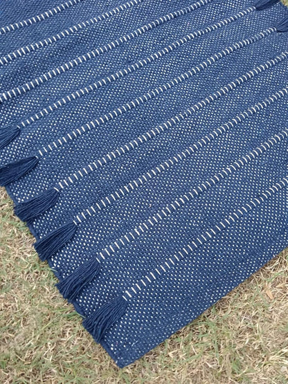Jaipur art & Rugs Organic Cotton Yoga Mat - Eco-Friendly Hand-Woven Rug - Non Slip & Thick (24”x72”x5mm) for Everyday Fitness at Home - Comfortable Extra-Long