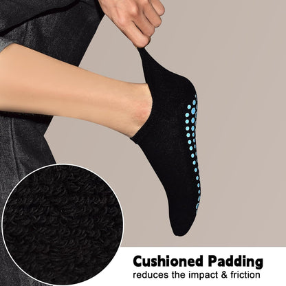SkiBeaut Grips Non Slip Socks for Women, 4 Pairs Yoga Pilates Anti Skid Woman Hospital Gripper Socks (5-12)