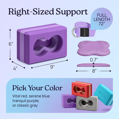 Deep-Zen® Yoga Blocks Wrist Support; Yoga Blocks 2 Pack with Knee Pads and Strap to Put Less Weight on Wrists; Durable, Versatile Yoga Brick Exercise Block Set, Blocks Yoga