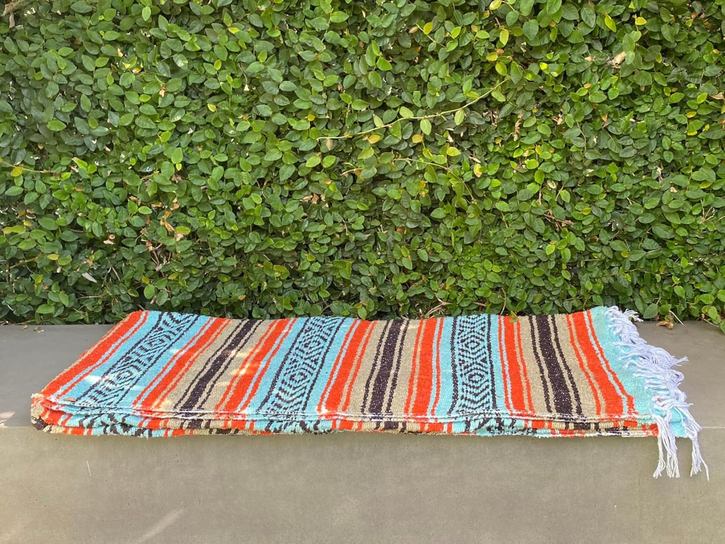 Del Mex Classic Mexican Blanket, Large Authentic Woven Falsa Throw (70"x50"), Artisan Southwest Décor for Beach, Yoga, Outdoors (Lavender)