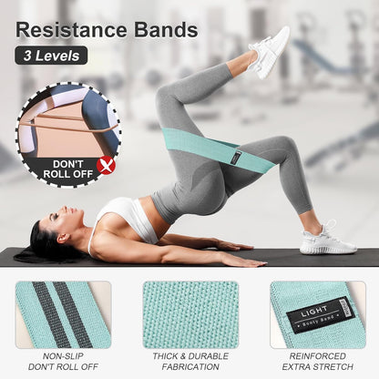 Booty Bands Set, Resistance Bands for Working Out, Exercise Bands for Women and Men Legs and Butt, Stretch Bands for Pilates, Yoga Starter Set