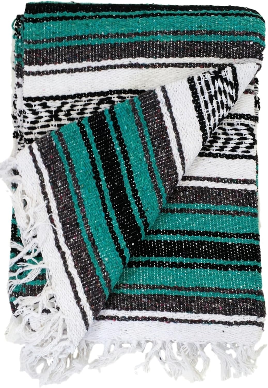 Open Road Goods Blue Mexican Blanket - Authentic Serape Falsa Blanket - Handmade